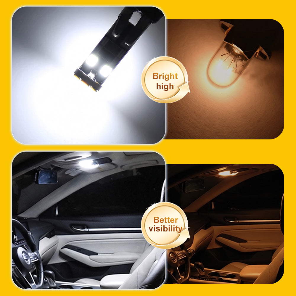 Bright LED interior lighting with high visibility for night driving