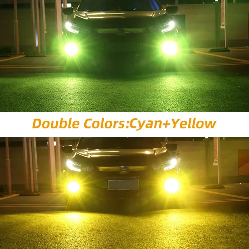AutoGlowLED LED Fog Light Bulbs for Suzuki SX4 2006-2014, 2Pcs Double Colors