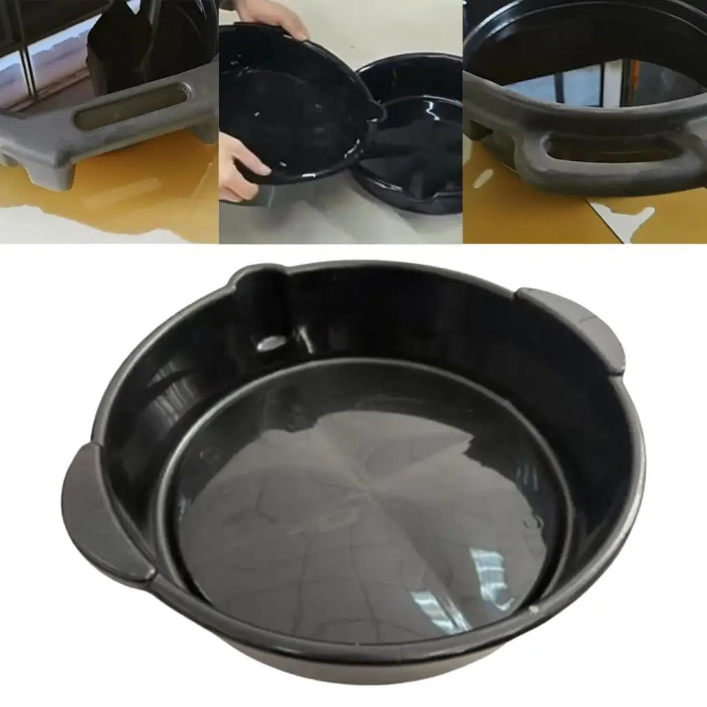 6L Oil Change Drain Pan Oil Receiving Basin Engine Oil Drip Pan Leakproof Cleaning for Cars and  - Automotive LED Light
