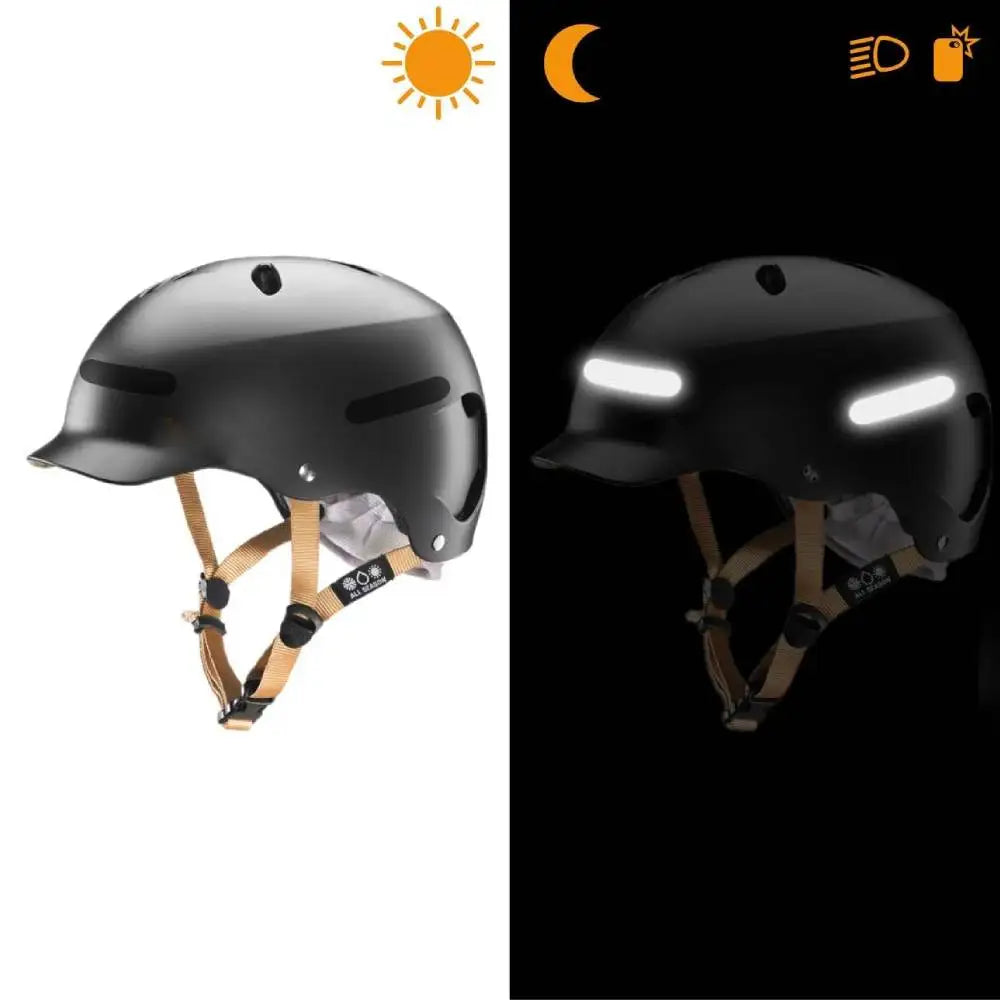 1-4PCS Reflective Black Stickers for Helmet Bike Scooters Reflective Helmet Tape, High Visibilit - Automotive LED Light