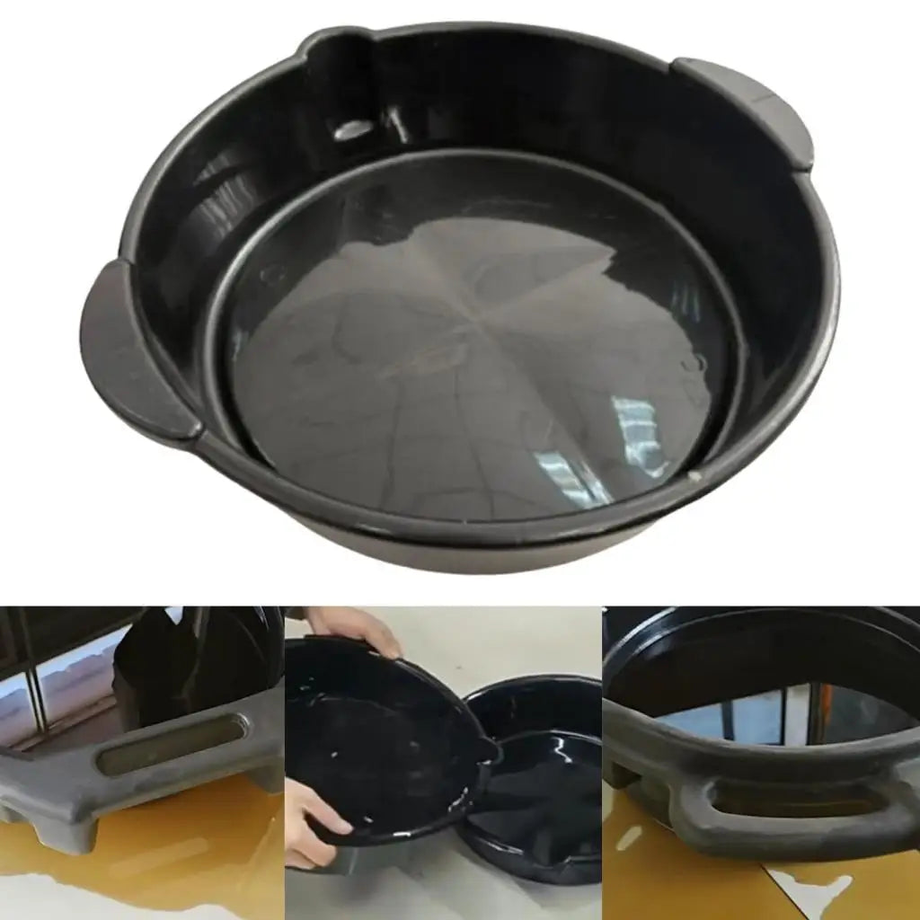 6L Oil Change Drain Pan Oil Receiving Basin Engine Oil Drip Pan Leakproof Cleaning for Cars and  - Automotive LED Light