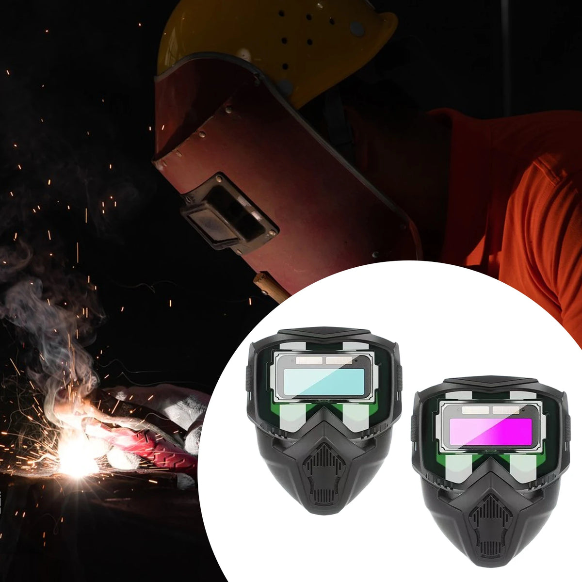 Detachable Welder Cover Welding Face Hood Protection Headgear Anti Splash Grinding Welding Prote - Automotive LED Light