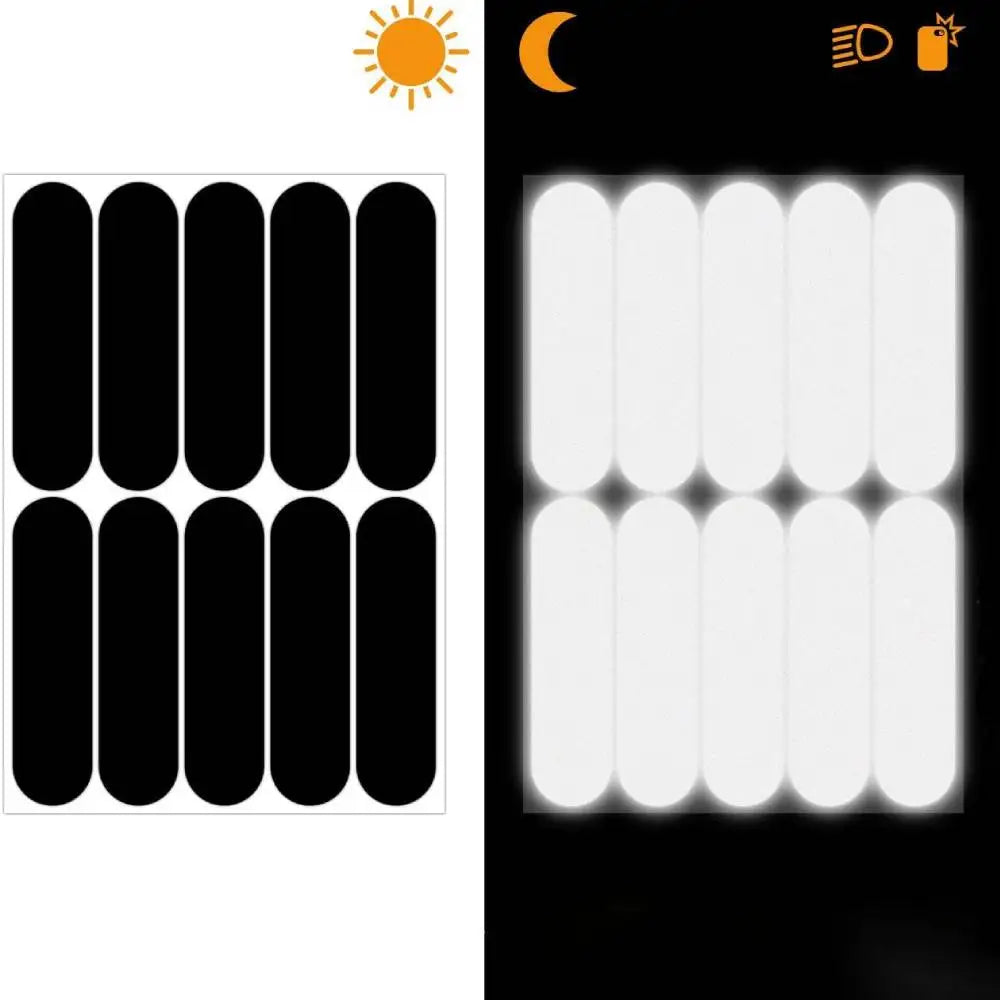 1-4PCS Reflective Black Stickers for Helmet Bike Scooters Reflective Helmet Tape, High Visibilit - Automotive LED Light