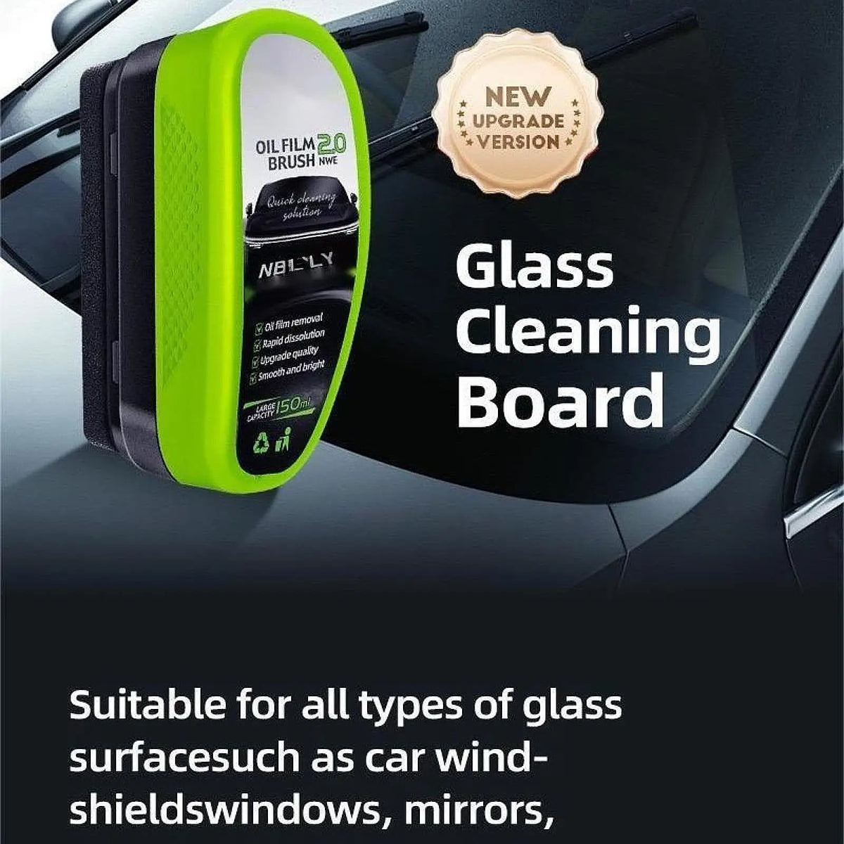 Glass Oil Film Remover for Car Windshields Oil Film cleaner Glass Cleaning Board Automotive Care - Automotive LED Light