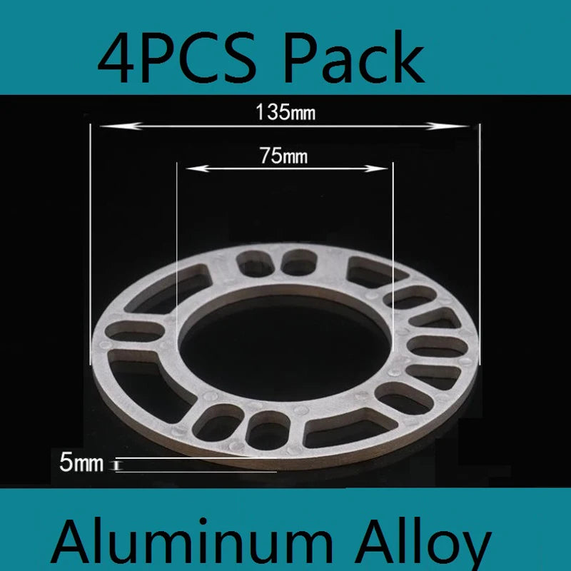 5mm Universal Wheel Spacer Car Wheel Spacer Shims Plate Gasket Universal Set Of 4 5x100 5x108 5x - Automotive LED Light