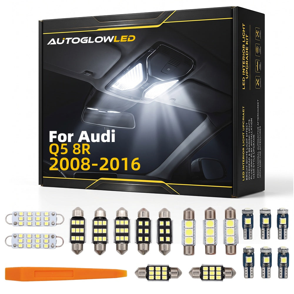 For Audi Q5 8R 2008-2016 LED Interior Light Kit Canbus Error Free Dome Map Trunk Footwell Door | AUTOGLOWLED