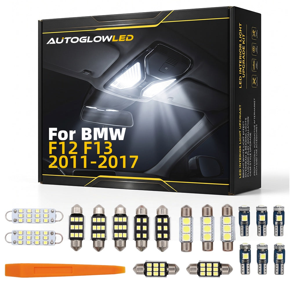 For BMW F12 F13 2011-2017 LED Interior Light Kit Canbus Error Free Dome Map Trunk Footwell Door | AUTOGLOWLED