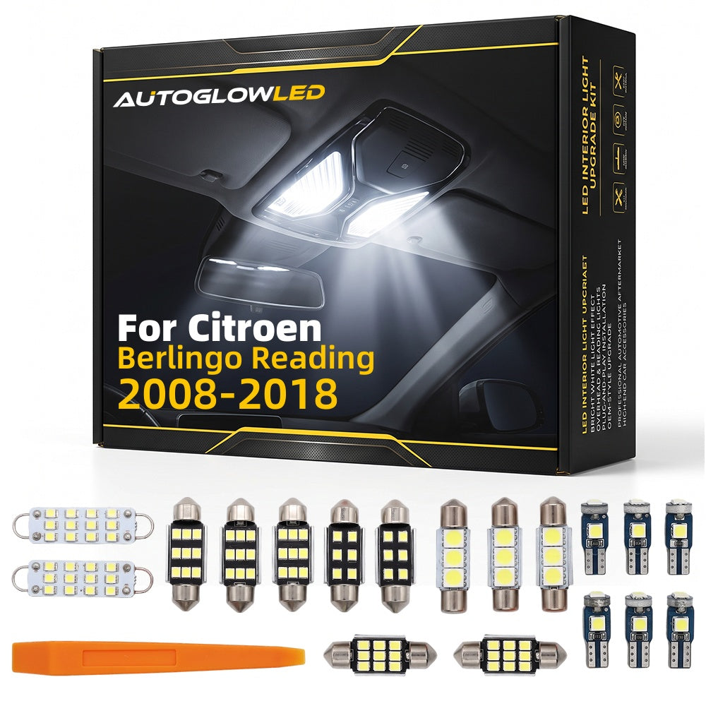 For Citroen Berlingo Reading 2008-2018 0-Piece LED Interior Light Kit Canbus Error Free | AUTOGLOWLED