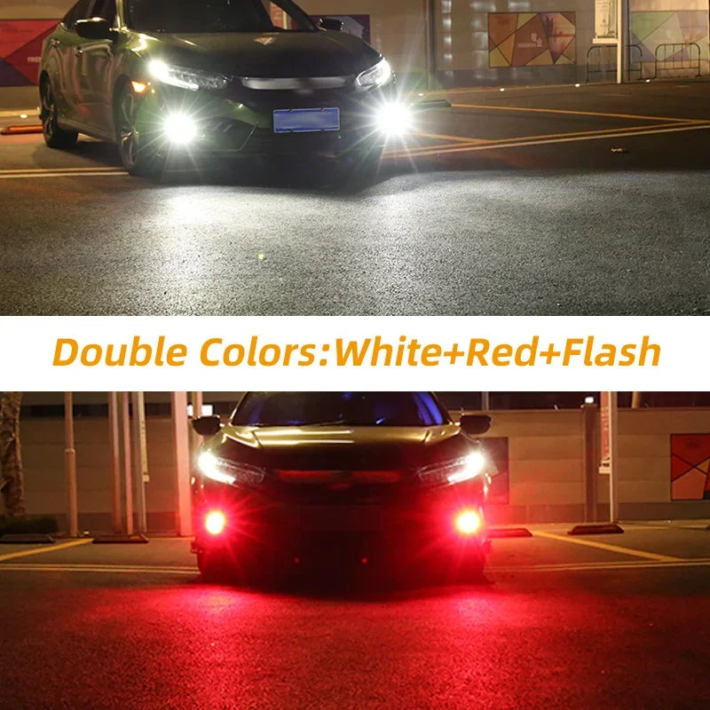 AutoGlowLED LED Fog Light Bulbs for Suzuki SX4 2006-2014, 2Pcs Double Colors