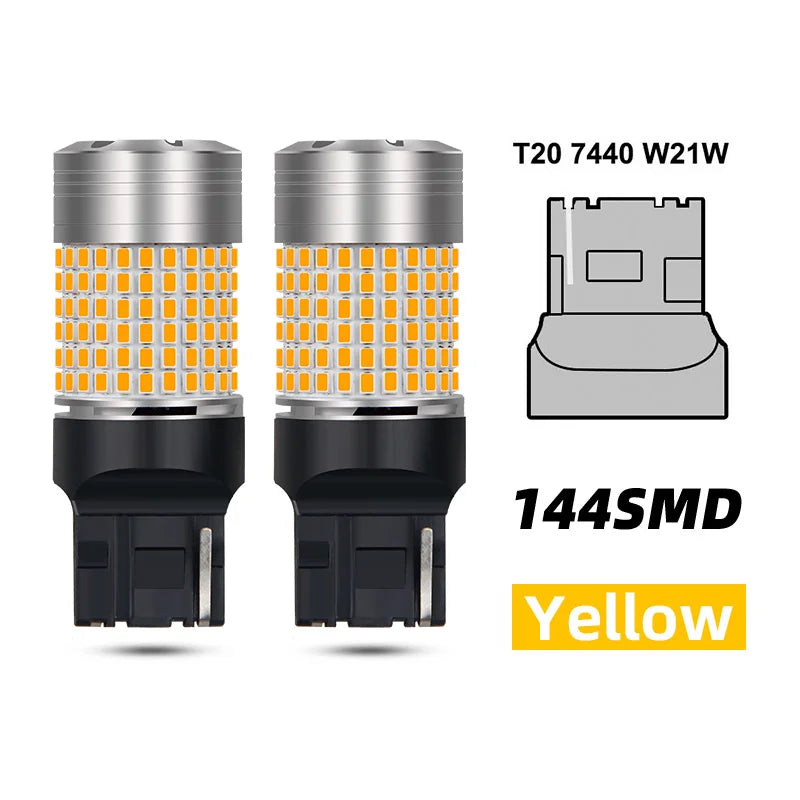 AutoGlowLED 1156 BA15S P21W LED Turn Signal Bulbs CanBus No Error 2pcs