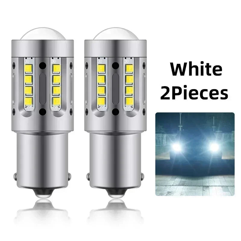 AutoGlowLED T15 W16W 1156 BA15S P21W LED Reverse Light Bulbs, 2PCS Canbus