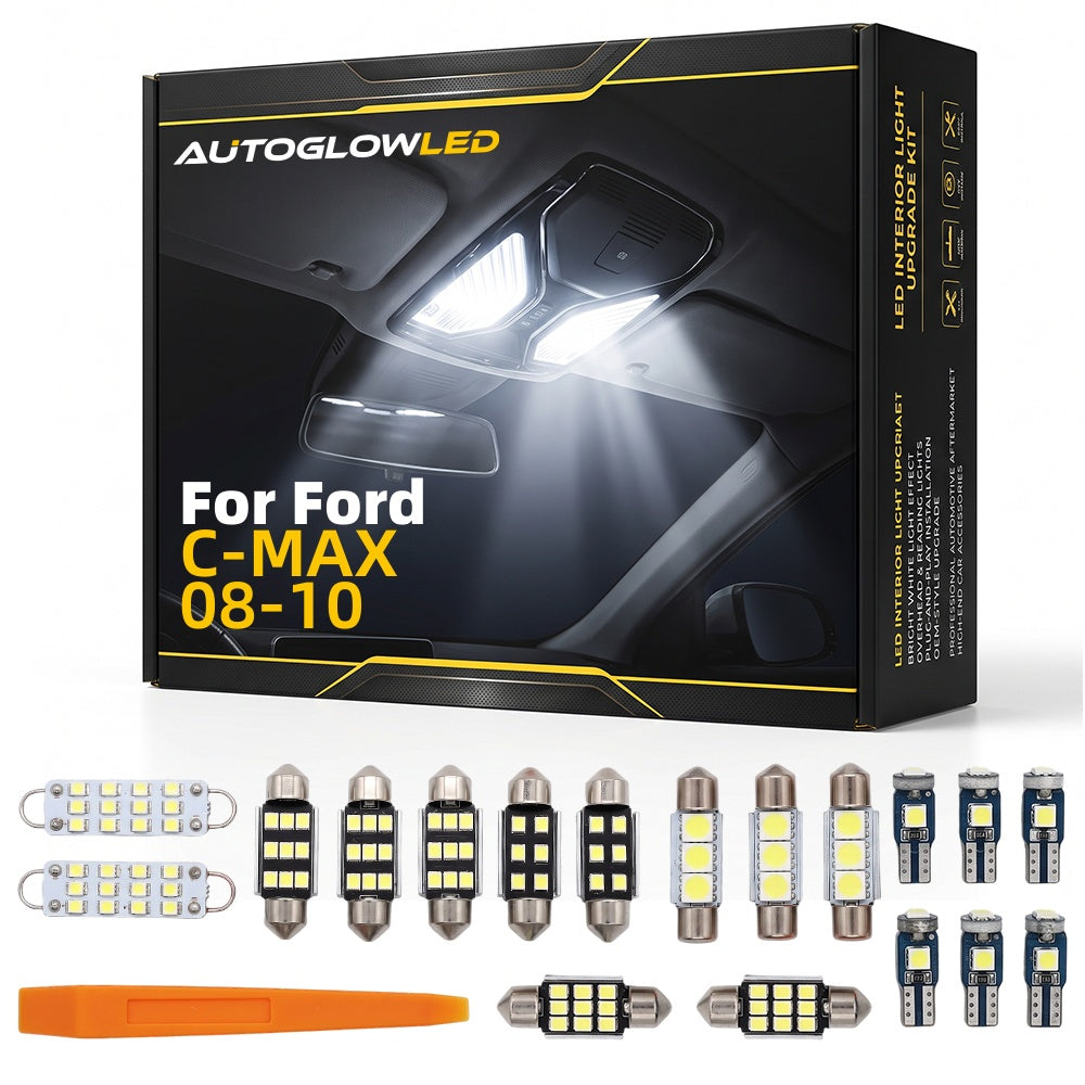 For Ford C-MAX 2008-2010 14-Piece LED Interior Light Kit Canbus Error Free Dome Map Trunk Vanity | AUTOGLOWLED