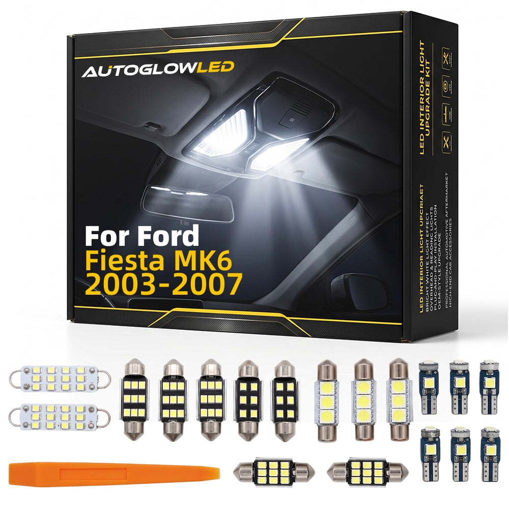 For Ford Fiesta MK6 2003-2007 0-Piece LED Interior Light Kit Canbus Error Free | AUTOGLOWLED