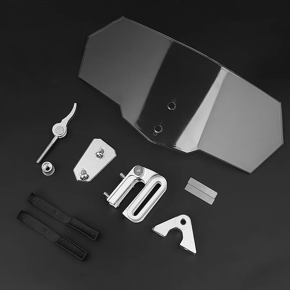Universal Motorcycle Clear Adjustable Windscreen Wind Deflector Windshield For Kawasaki BMW Duca - Automotive LED Light