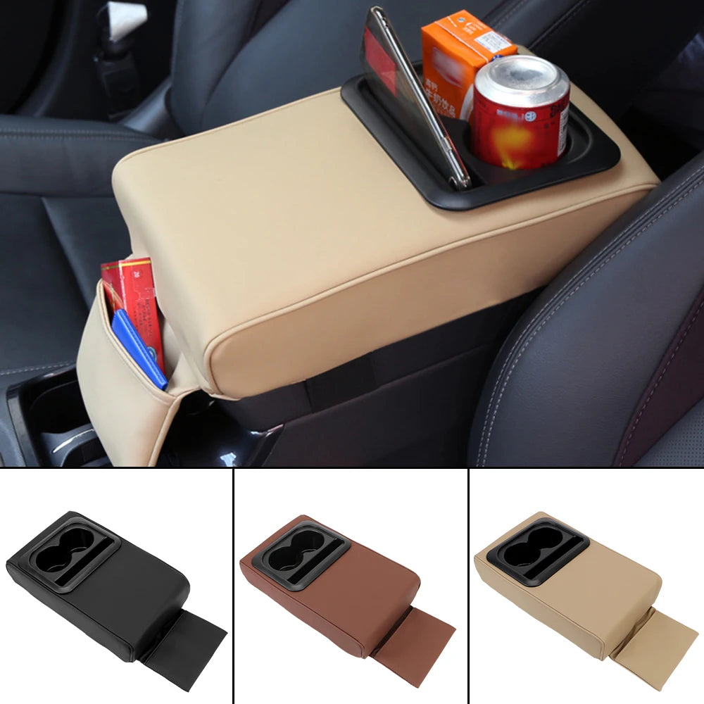 Car Armrest Cushion With Storager Case Coffee Cup Stand Phone Holder Arm Elbow Supportor Off Roa - Automotive LED Light