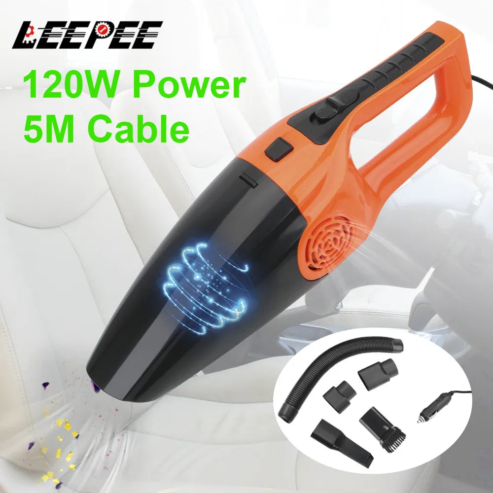 12V 120W Car Vacuum Cleaner Handheld High Suction Wet And Dry Dual Use Seat Dashboard Cleaning A - Automotive LED Light