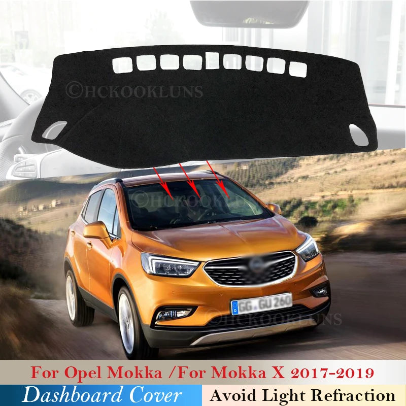 Dashboard Cover Protective Pad for Opel Mokka 2017~2019 Car Accessories Sunshade for Opel 2017-2019 - Automotive LED Lig