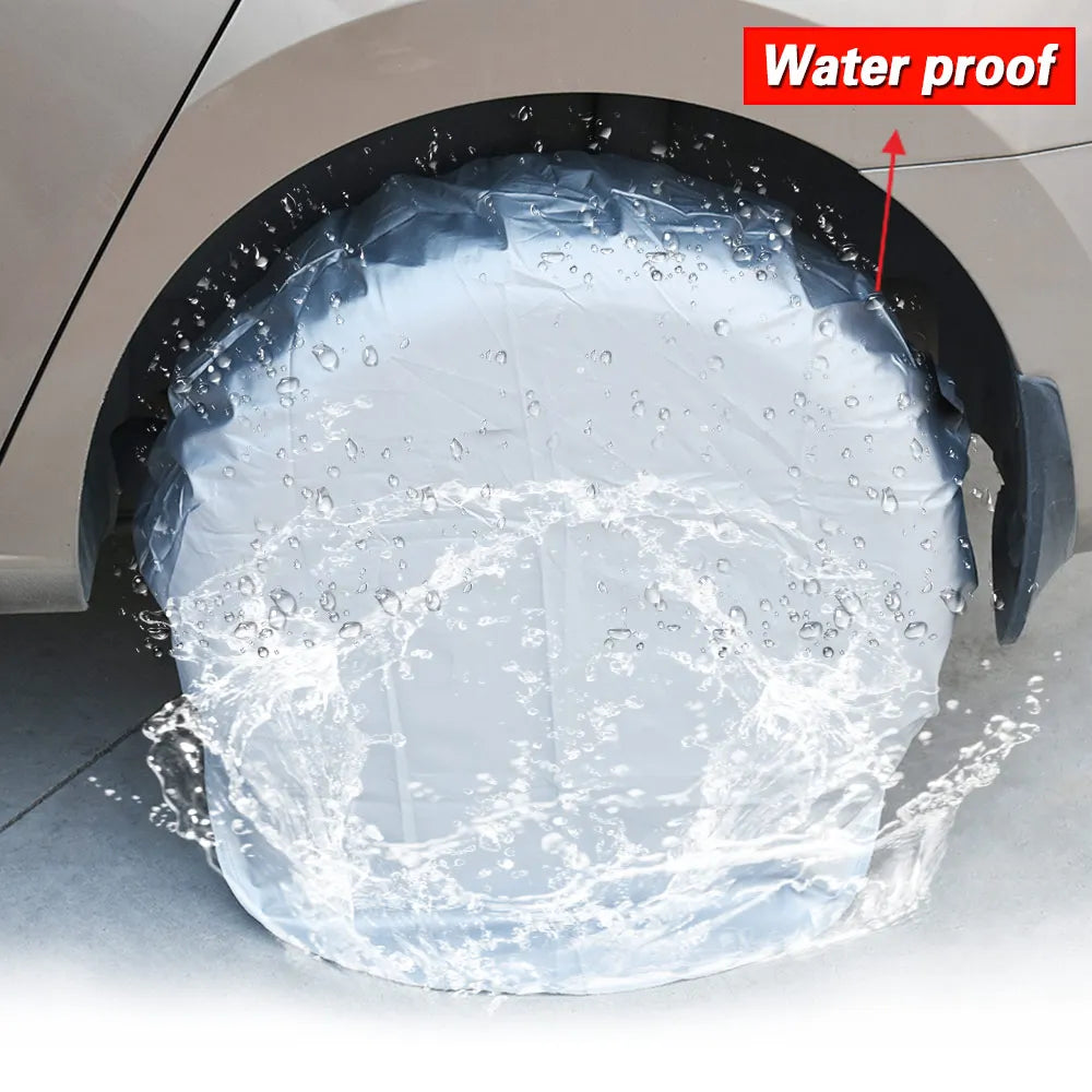 Black Universal Motorhome Tire Cover Camper Tire Protective Cover Spare Tire CoveSpare Tire Cove - Automotive LED Light