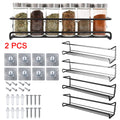 2 Pcs Metal Hanging Racks Seasoning Shelf Kitchen Organizer Spice Jar Storage Rack Single Layer  - Automotive LED Light