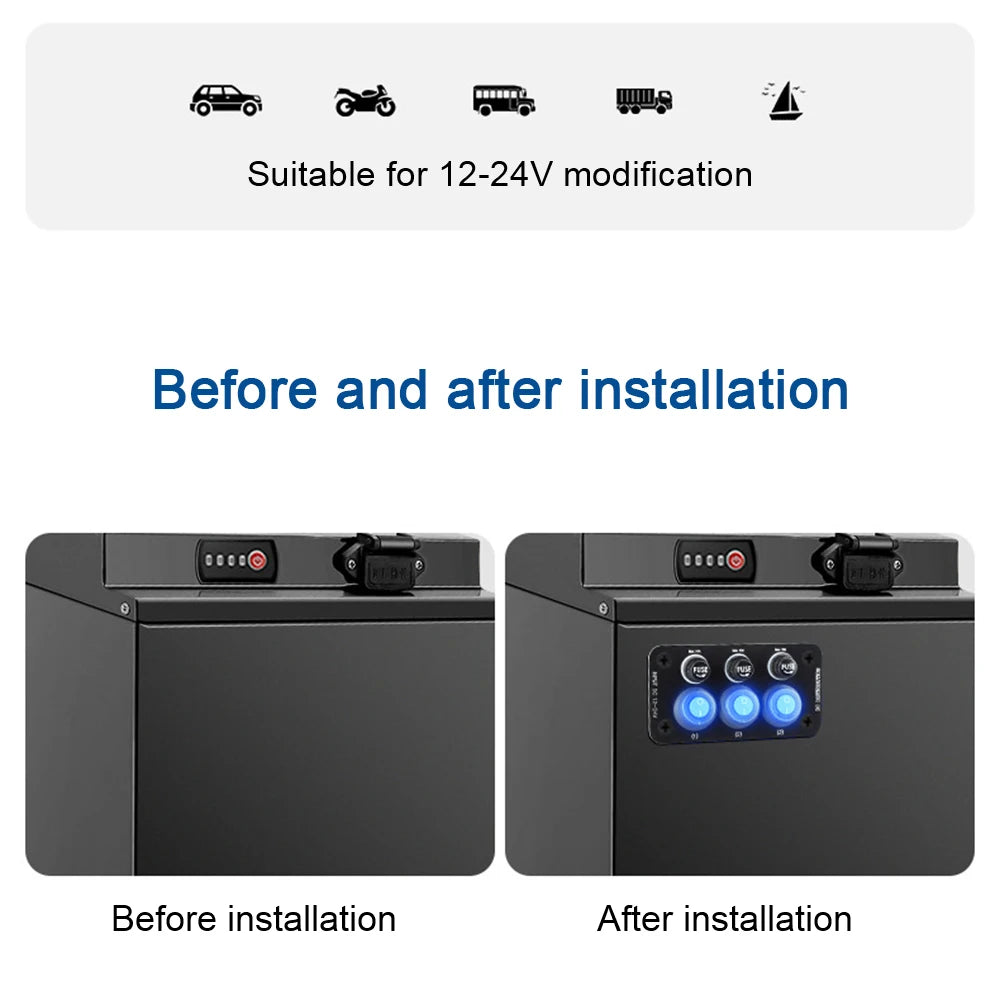 24V 12V Switch Panel LED Light Toggle Car Fuse Protection Automotive Accessories for Boat Marine - Automotive LED Light