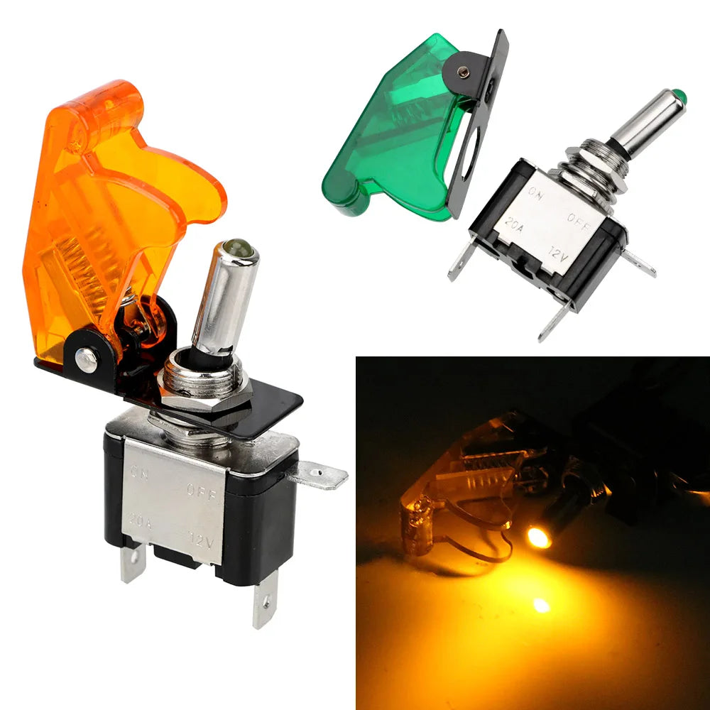 12V Rocker Switch Panel SPST Toggle Light Buttons Ignitions Boost Racing Car Marine Boat Off Roa - Automotive LED Light