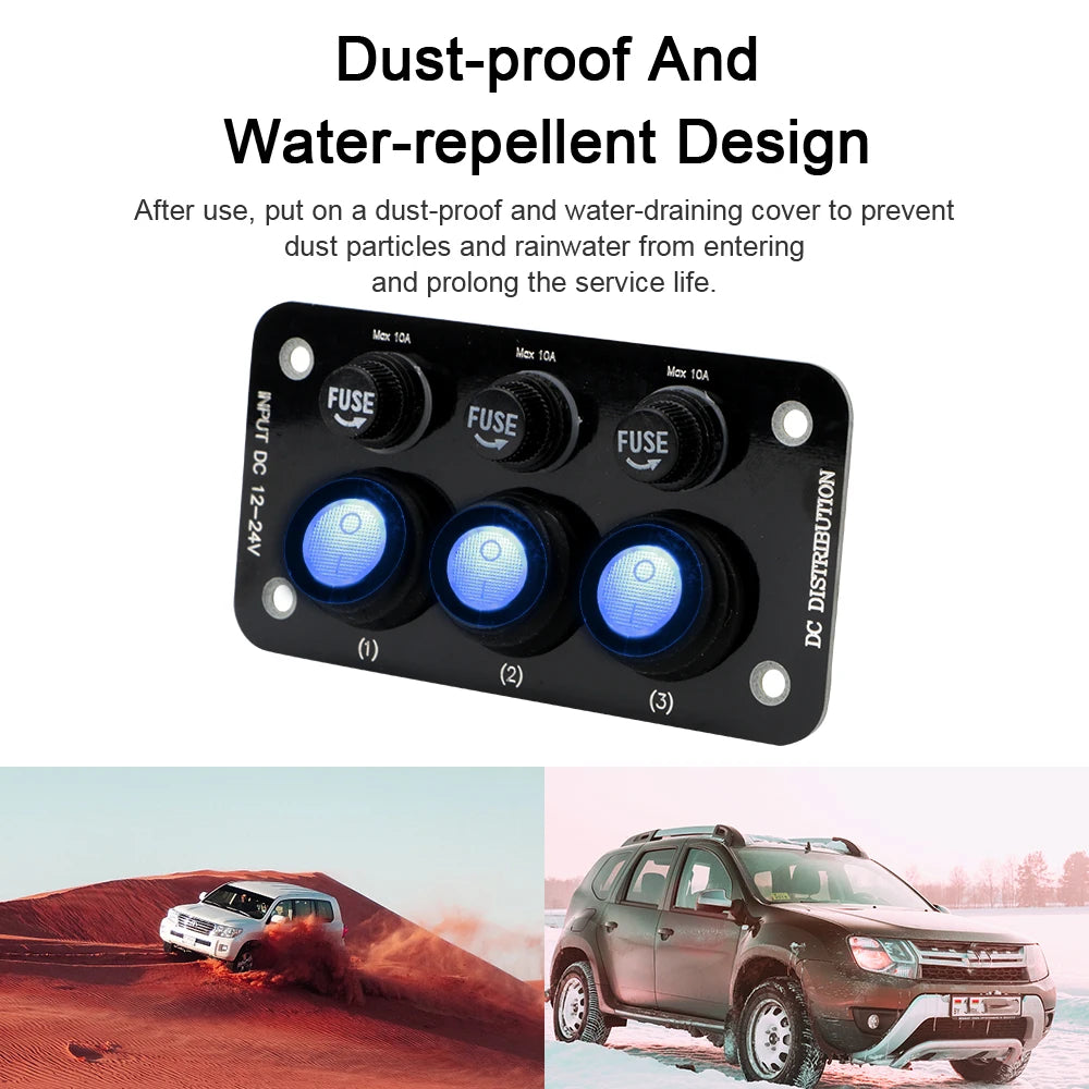 24V 12V Switch Panel LED Light Toggle Car Fuse Protection Automotive Accessories for Boat Marine - Automotive LED Light