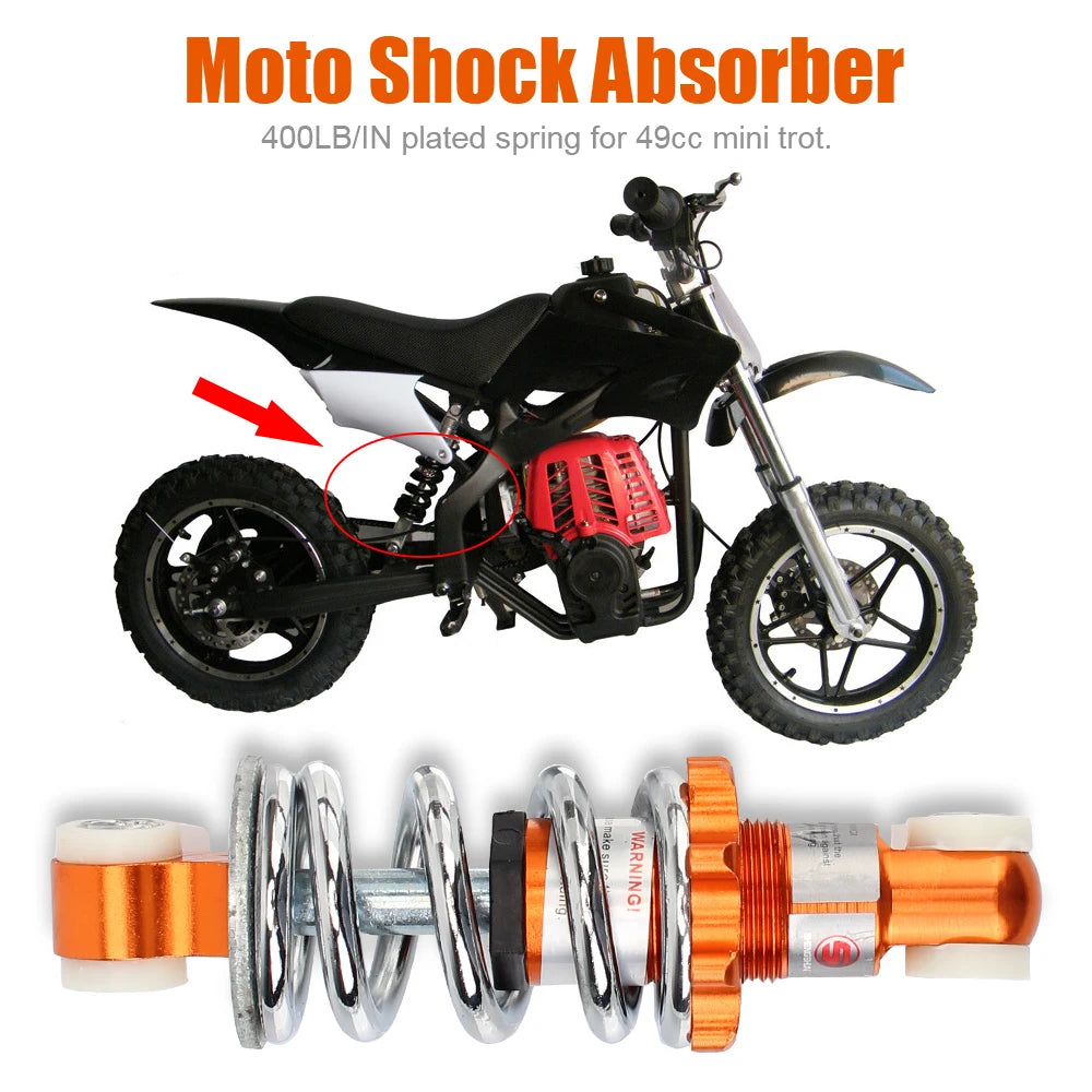 Motorcycle Shock Absorber 125MM 400LB/IN For 49cc Mini Trot Damping Pitch Plated Spring ATV Pit  - Automotive LED Light