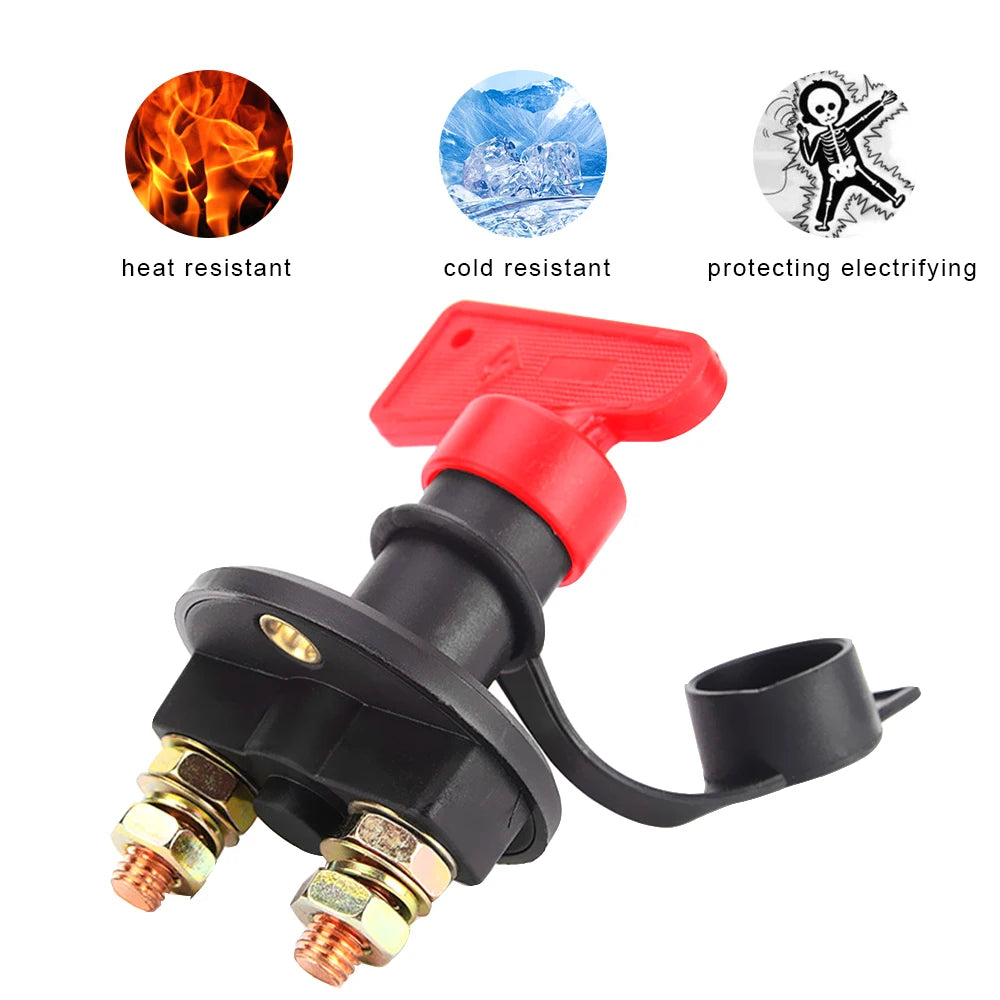 Car Battery Switch Disconnect Power Isolator 1 Removable Keys For Truck Marine ATV Cut Off Kill  - Automotive LED Light
