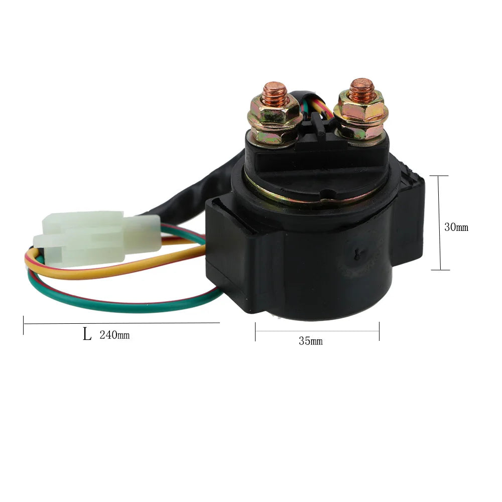 12V 20W Motorcycle Solenoid Starter Relay 2 Pin 2 Wires Accessories For GY6 50CC 125CC 150CC Sco - Automotive LED Light