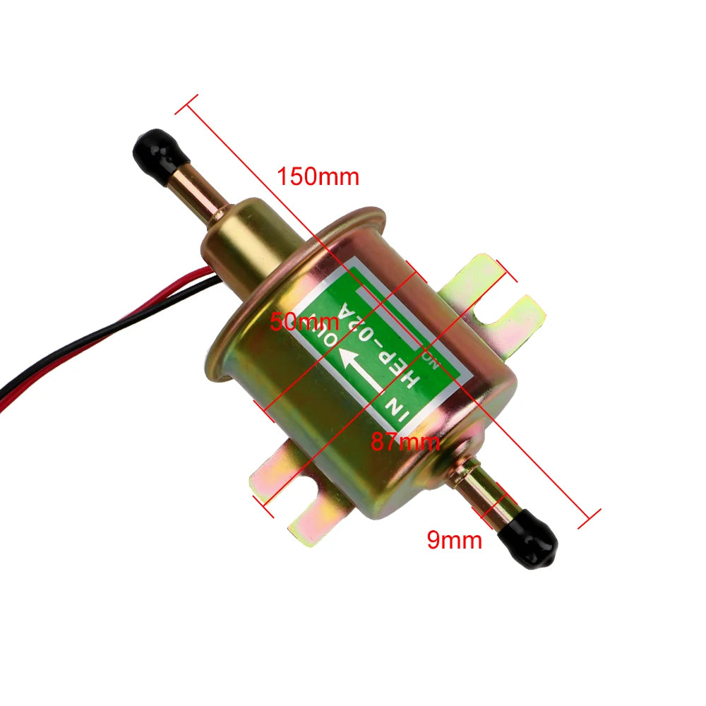 HEP-02A 12V Electric Petrol Fuel Pump For Car Carburetor Motorcycle ATV Bolt Fixing Wire Diesel  - Automotive LED Light