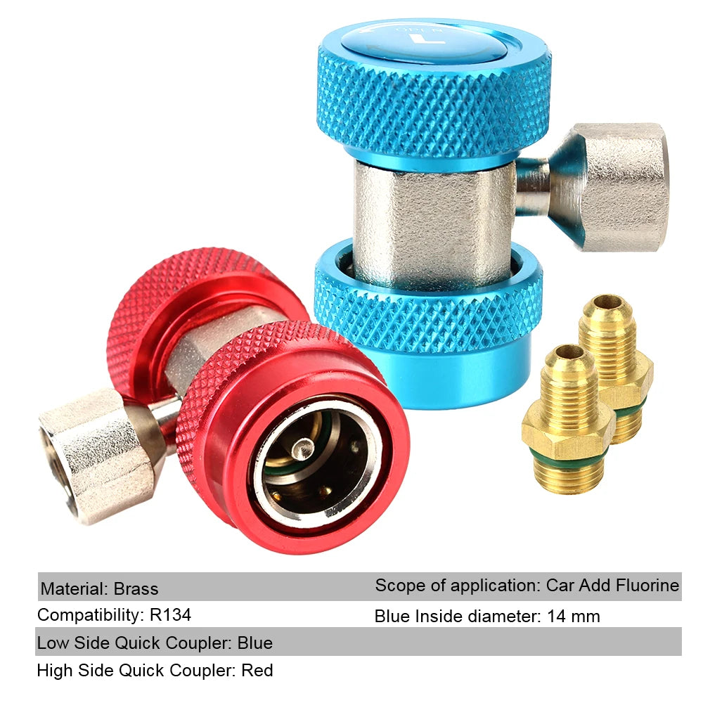 Car Air Conditioner R134A H / L Adapter Quick Coupling AC Coupler Coolant Filter Connector Tools - Automotive LED Light