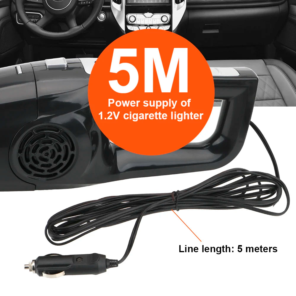 12V 120W Car Vacuum Cleaner Handheld High Suction Wet And Dry Dual Use Seat Dashboard Cleaning A - Automotive LED Light