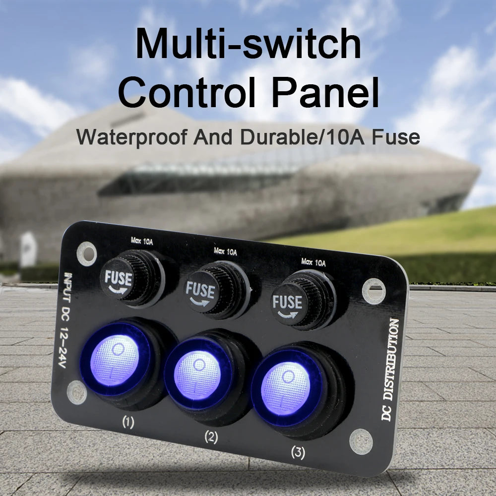 24V 12V Switch Panel LED Light Toggle Car Fuse Protection Automotive Accessories for Boat Marine - Automotive LED Light