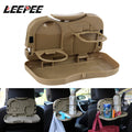 Foldable Car Back Seat Table Auto Drink Food Cup Mini Tray Holder Stand Desk Trash Bin Storage C - Automotive LED Light