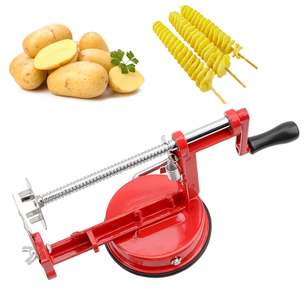 HILIFE Twisted Potato Apple Slicer Manual Stainless Steel Spiral French Fry Cutter Vegetable Spi - Automotive LED Light
