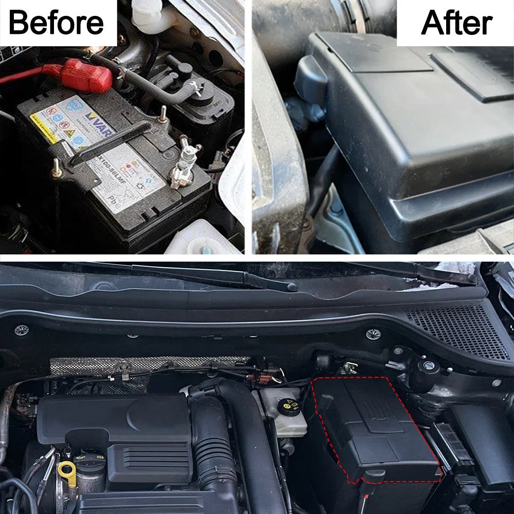 Car Battery Cover Protector Negative Electrode Guards Waterproof Accessories For for Volkswagen 2016-2018 - Automotive L