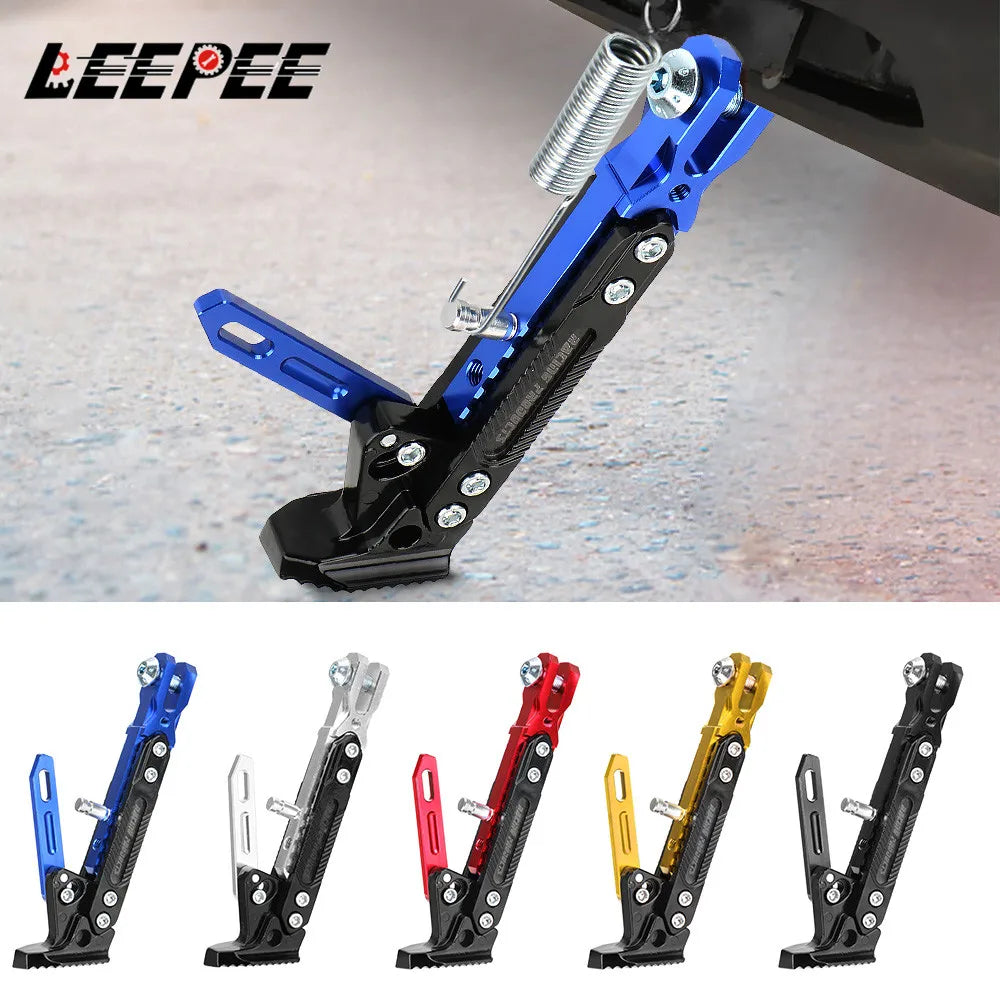 Kick Stand Parking Bracket Adjustable Kickstand Motorcycle Accessories Foot Side Stand for Elect - Automotive LED Light