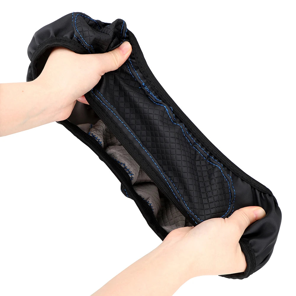 Universal Car Steering Wheel Cover Auto Interior Decorative PU Microfiber Anti-Slip Embossing Sk - Automotive LED Light