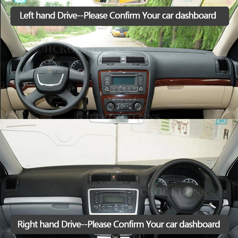 Dashboard Cover Protective Pad for Skoda Octavia 2 A5 MK2 1Z 2005~2013 Car Acces for Skoda MK2 A5 2005-2013 - Automotive