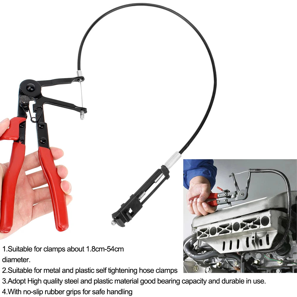 Flexible Wire Long Reach Hose Clamp Pliers Auto Tools Removal Hand Tools Alicate Cable Type for  - Automotive LED Light