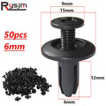 50PCS 6mm Universal Plastic Car Fastener Clip Auto Bumper Fender Push type fixing Clips Door Pan - Automotive LED Light