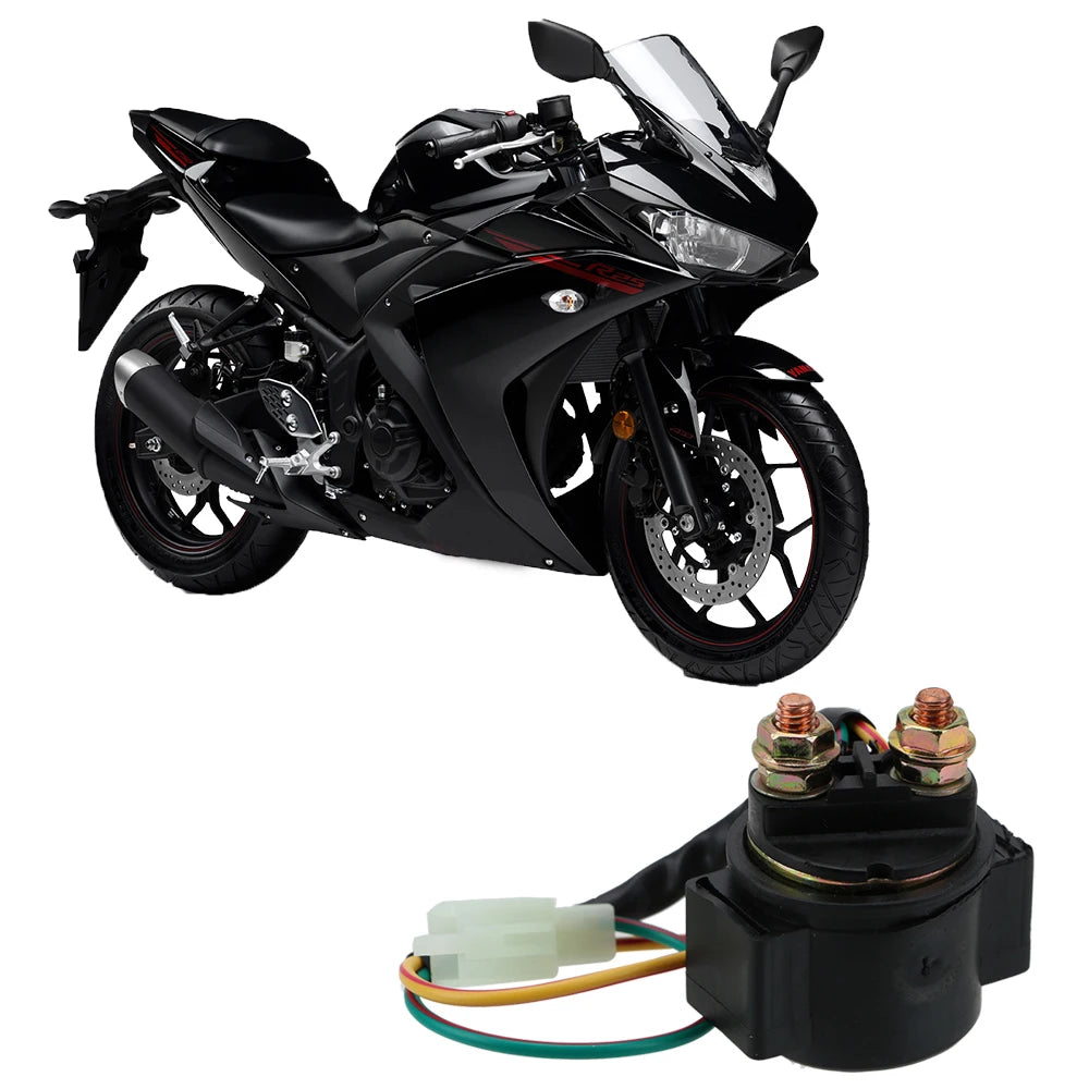 12V 20W Motorcycle Solenoid Starter Relay 2 Pin 2 Wires Accessories For GY6 50CC 125CC 150CC Sco - Automotive LED Light