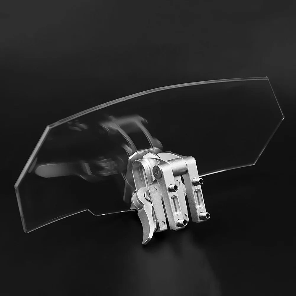 Universal Motorcycle Clear Adjustable Windscreen Wind Deflector Windshield For Kawasaki BMW Duca - Automotive LED Light