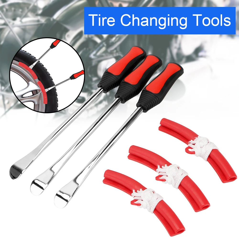 Bicycle Motorcycle Tire Changing Levers Auto Spoon Tire Kit Changing Lever Tools Rim Protector P - Automotive LED Light