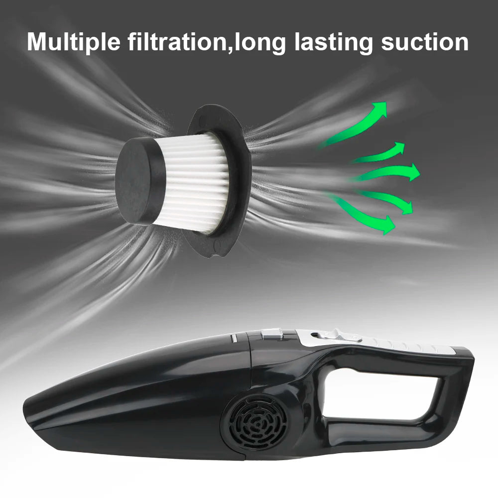 12V 120W Car Vacuum Cleaner Handheld High Suction Wet And Dry Dual Use Seat Dashboard Cleaning A - Automotive LED Light