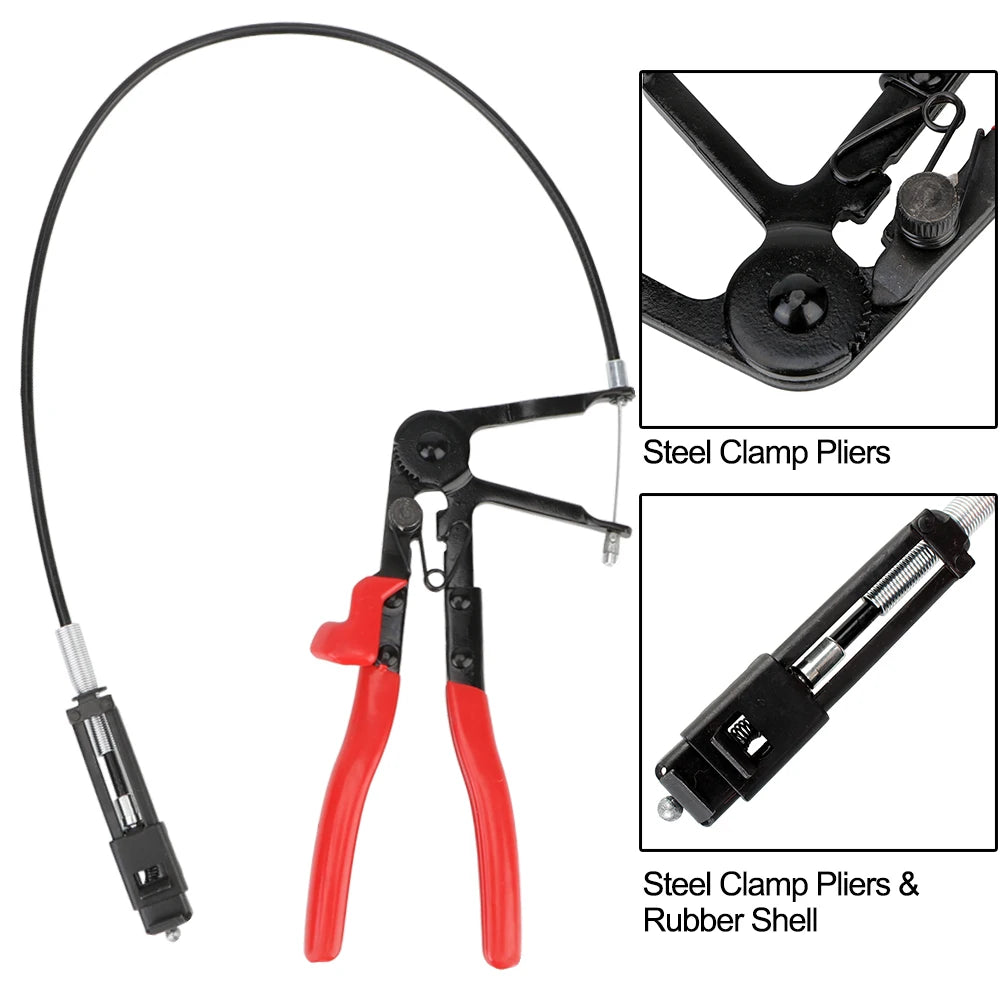 Flexible Wire Long Reach Hose Clamp Pliers Auto Tools Removal Hand Tools Alicate Cable Type for  - Automotive LED Light