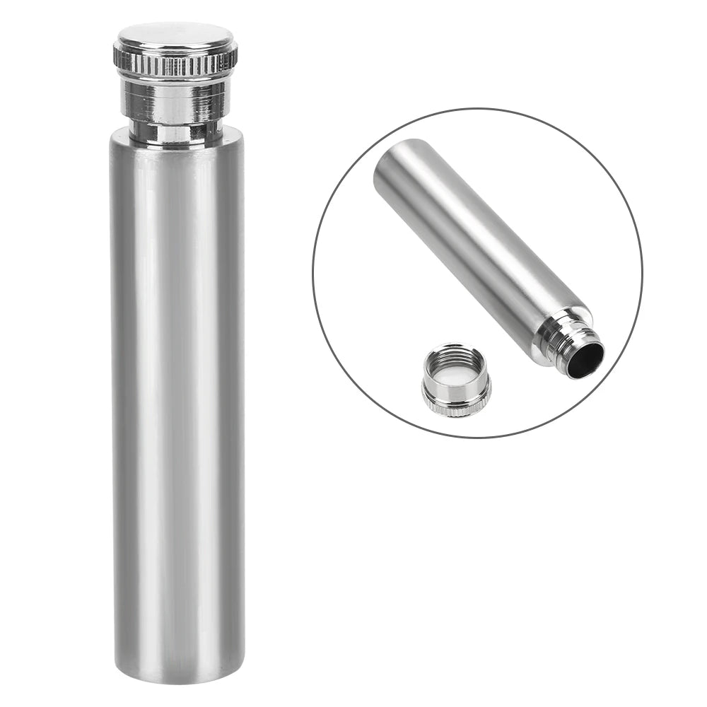 HILIFE Hip Flask 1/1.5oz Whisky Bottle Stainless Steel Round Bottom Tubular Wine Pot Portable Al - Automotive LED Light