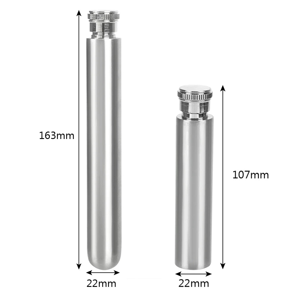 HILIFE Hip Flask 1/1.5oz Whisky Bottle Stainless Steel Round Bottom Tubular Wine Pot Portable Al - Automotive LED Light