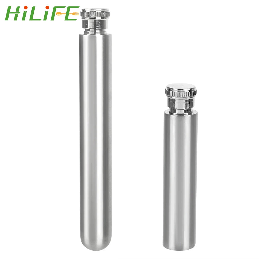 HILIFE Hip Flask 1/1.5oz Whisky Bottle Stainless Steel Round Bottom Tubular Wine Pot Portable Al - Automotive LED Light