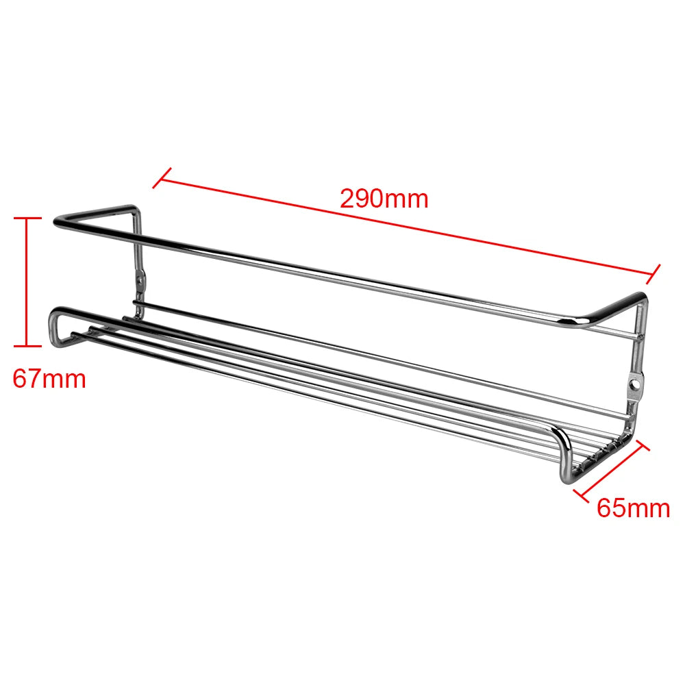 2 Pcs Metal Hanging Racks Seasoning Shelf Kitchen Organizer Spice Jar Storage Rack Single Layer  - Automotive LED Light